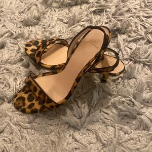 Jcrew leopard kitten heel sandals size 8 NWOT.